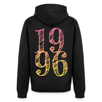 Vintage 1996 - Unisex Premium Organic Zip Hoodie - black - Back - Nico (187cm)