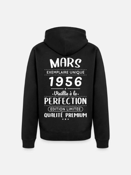 70. Jubiläum – März 1956 Perfektion - Unisex Premium Bio Zip Hoodie - Schwarz