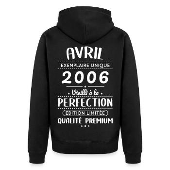 20th Anniversary - April 2006 Perfection - Unisex Premium Organic Zip Hoodie - black - Back - Nico (187cm)