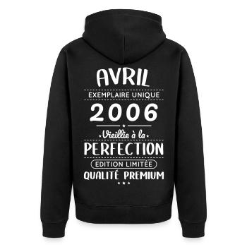 20th Anniversary - April 2006 Perfection - Unisex Premium Organic Zip Hoodie - black - Back - Nico (187cm)