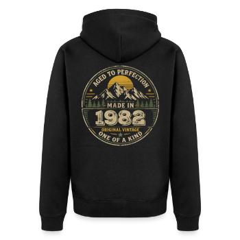1982 Birthday Party 1982 - Born in 1982 - Unisex Premium Organic Zip Hoodie - black - Back - Nico (187cm)