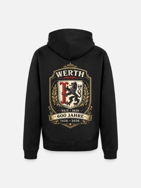 Werth 600 Jahre Wappen - Unisex Premium Bio Zip Hoodie - Schwarz