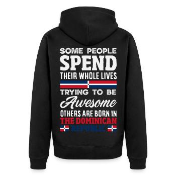 Dominican Republic Flag Dom Rep Pride - Unisex Premium Organic Zip Hoodie - black - Back - Nico (187cm)