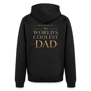 Officially the Coolest Dad in the World - Unisex Premium Organic Zip Hoodie - black - Back - Nico (187cm)