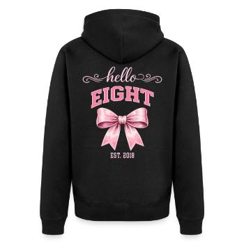 Hello Eight 8 Ans Est 2018 Anniversaire Nœud - Veste à capuche bio Premium Unisexe - noir - Dos - Nico (187cm)