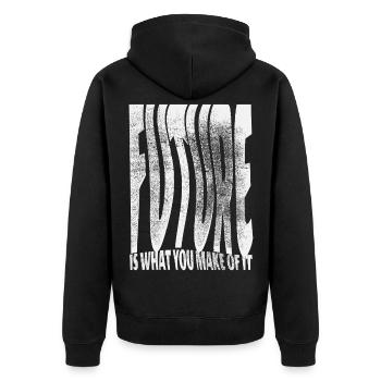 Future Is What You Make Of It - Unisex Premium Organic Zip Hoodie - black - Back - Nico (187cm)
