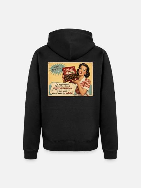 Die süße Ironie des Lebens - Unisex Premium Bio Zip Hoodie - Schwarz