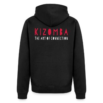 Kizomba The Art of Connection - Kizomba Dance Fash - Unisex Premium Bio Zip Hoodie - Schwarz - Hinten - Nico (187cm)