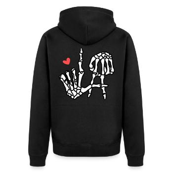 J’aime Los Angeles Skeleton Hands Destination USA - Veste à capuche bio Premium Unisexe - noir - Dos - Nico (187cm)