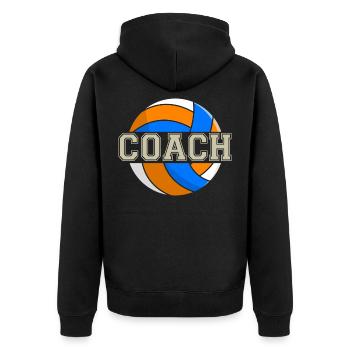 Coach Volleyball-Trainer Geschenk volleyball - Unisex Premium Bio Zip Hoodie - Schwarz - Hinten - Nico (187cm)