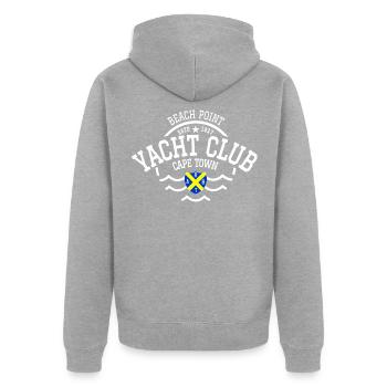 Beach Point Yacht Club Cape Town - Veste à capuche bio Premium Unisexe - gris chiné - Dos - Nico (187cm)