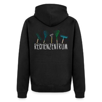 Rechenzentrum Garten Hobbygärtner Geschenk Idee - Unisex Premium Bio Zip Hoodie - Schwarz - Hinten - Nico (187cm)