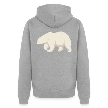Ours polaire - Veste à capuche bio Premium Unisexe - gris chiné - Dos - Nico (187cm)