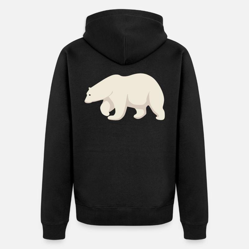 Eisbär - Unisex Premium Bio Zip Hoodie - Schwarz