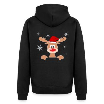 Rennes Flocons de neige Nikolaus Casquette de Noël - Veste à capuche bio Premium Unisexe - noir - Dos - Nico (187cm)