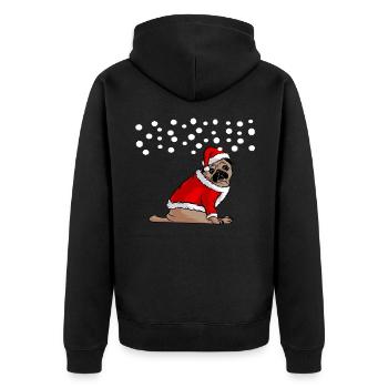 Nuit de neige chien chien mobylette - idée de cadeau - Veste à capuche bio Premium Unisexe - noir - Dos - Nico (187cm)
