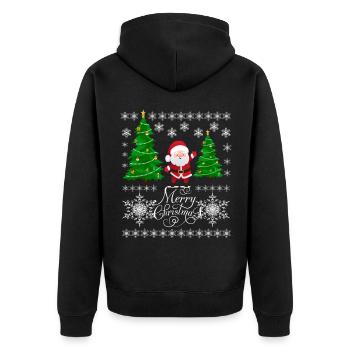 Père Noël-Vilain Noël Flocons de neige - Veste à capuche bio Premium Unisexe - noir - Dos - Nico (187cm)