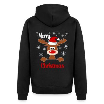 Rennes de Noël Joyeux Noël - Veste à capuche bio Premium Unisexe - noir - Dos - Nico (187cm)