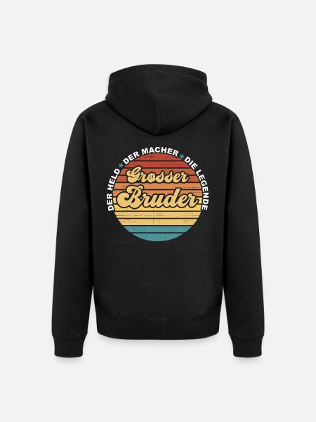 Grosser bruder - Unisex Premium Bio Zip Hoodie - Schwarz