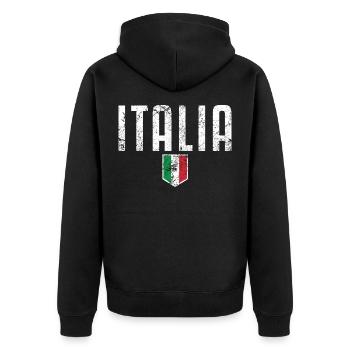 Italia Italien Flagge Zeichen Liebe Rom - Unisex Premium Bio Zip Hoodie - Schwarz - Hinten - Nico (187cm)