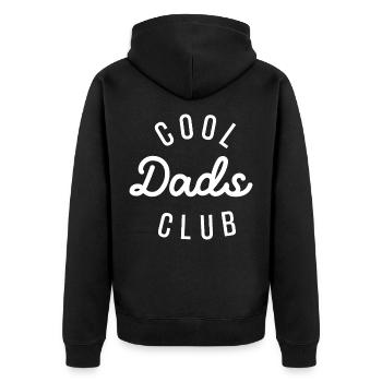 Retro Cool Dads Club Funny Dad Pocket Fathers Day - Unisex Premium Bio Zip Hoodie - Schwarz - Hinten - Nico (187cm)