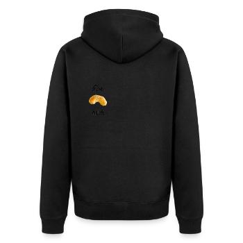 Ich flipp aus - Unisex Premium Bio Zip Hoodie - Schwarz - Hinten - Nico (187cm)