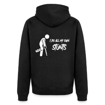 Je fais toutes mes propres cascades - Veste à capuche bio Premium Unisexe - noir - Dos - Nico (187cm)
