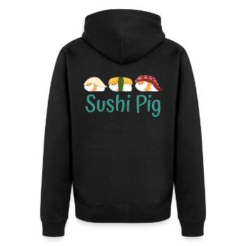 Sushi Cobaye - Veste à capuche bio Premium Unisexe - noir - Dos - Nico (187cm)