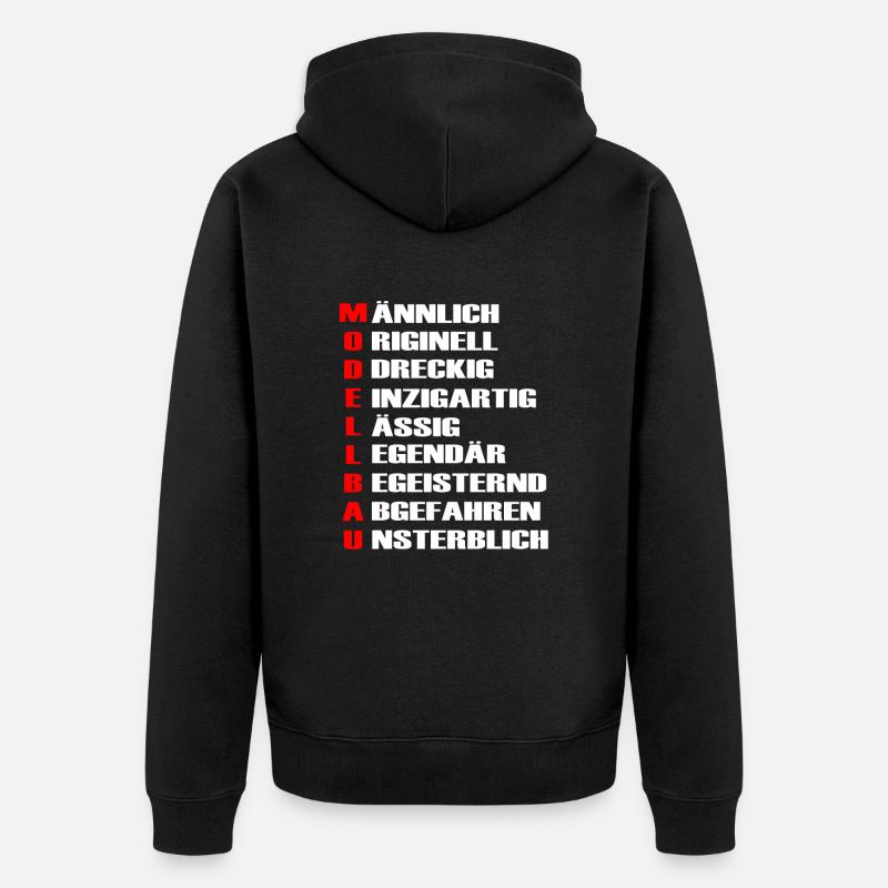 Modellbau Modellbauer Spruch - Unisex Premium Bio Zip Hoodie - Schwarz