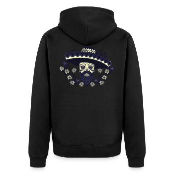 Jour rétro vintage du cadeau de crâne de sucre mort - Veste à capuche bio Premium Unisexe - noir - Dos - Nico (187cm)