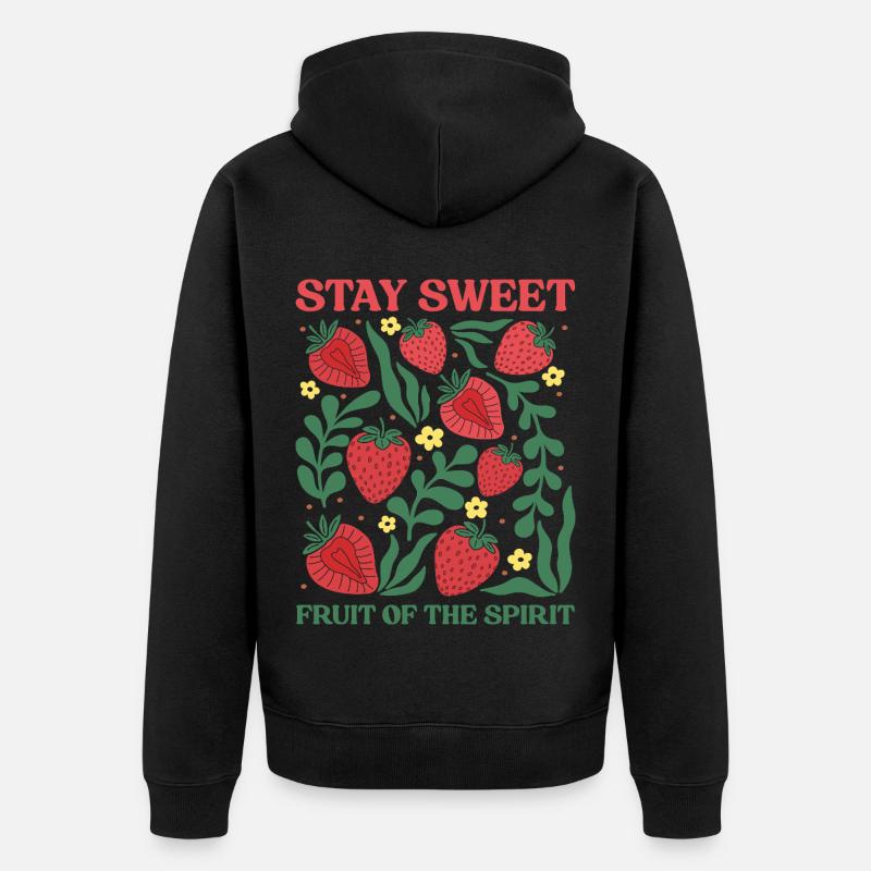 L’été et les fraises - Veste à capuche bio Premium Unisexe - noir