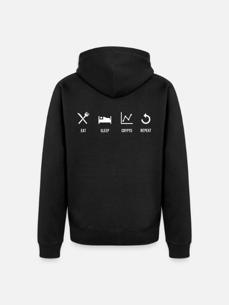 Crypto-cycle - Unisex Premium Organic Zip Hoodie - black