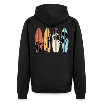 Surf surfer cadeau Vintage Surf Surf Surf Plage - Veste à capuche bio Premium Unisexe - noir - Dos - Nico (187cm)