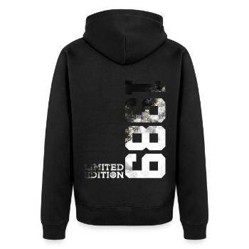 37TH BIRTHDAY LIMITED EDITION 1989 - Unisex Premium Organic Zip Hoodie - black - Back - Nico (187cm)