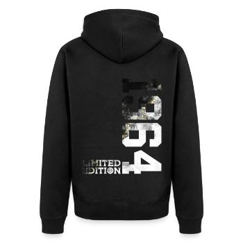 62ND BIRTHDAY LIMITED EDITION 1964 - Unisex Premium Organic Zip Hoodie - black - Back - Nico (187cm)