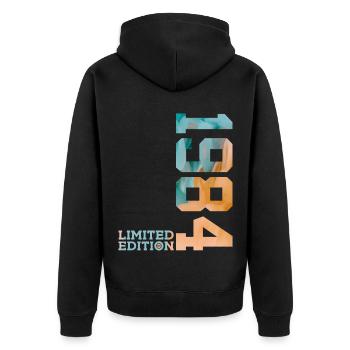 42E ANNIVERSAIRE ÉDITION LIMITÉE 1984 - Veste à capuche bio Premium Unisexe - noir - Dos - Nico (187cm)