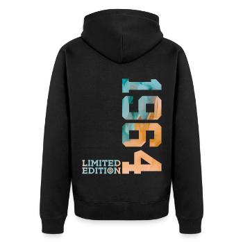 62ND BIRTHDAY LIMITED EDITION 1964 - Unisex Premium Organic Zip Hoodie - black - Back - Nico (187cm)