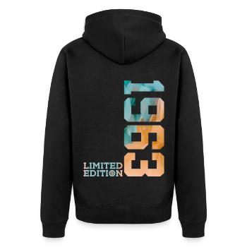 63E ANNIVERSAIRE ÉDITION LIMITÉE 1963 - Veste à capuche bio Premium Unisexe - noir - Dos - Nico (187cm)