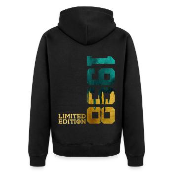 28. GEBURTSTAG LIMITED EDITION 1998 - Unisex Premium Bio Zip Hoodie - Schwarz - Hinten - Nico (187cm)