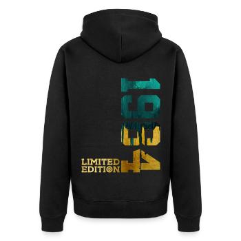 42E ANNIVERSAIRE ÉDITION LIMITÉE 1984 - Veste à capuche bio Premium Unisexe - noir - Dos - Nico (187cm)