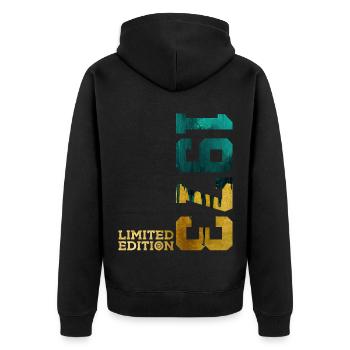 53E ANNIVERSAIRE ÉDITION LIMITÉE 1973 - Veste à capuche bio Premium Unisexe - noir - Dos - Nico (187cm)