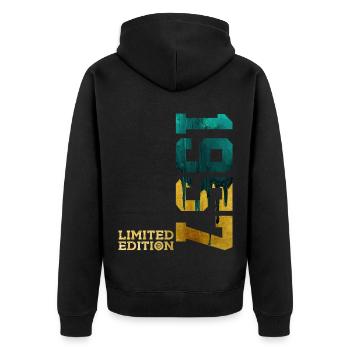 69E ANNIVERSAIRE ÉDITION LIMITÉE 1957 - Veste à capuche bio Premium Unisexe - noir - Dos - Nico (187cm)
