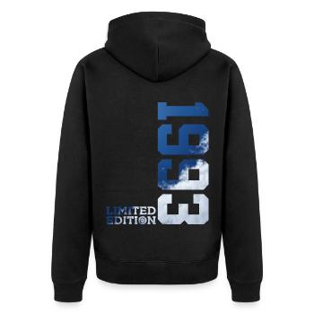 ÉDITION LIMITÉE 33E ANNIVERSAIRE 1993 - Veste à capuche bio Premium Unisexe - noir - Dos - Nico (187cm)