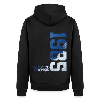 LIMITED EDITION 1985 41ST BIRTHDAY - Unisex Premium Organic Zip Hoodie - black - Back - Nico (187cm)