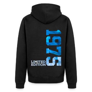 51ST BIRTHDAY LIMITED EDITION 1975 - Unisex Premium Organic Zip Hoodie - black - Back - Nico (187cm)