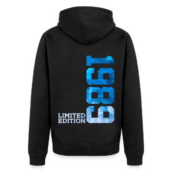 37TH BIRTHDAY LIMITED EDITION 1989 - Unisex Premium Organic Zip Hoodie - black - Back - Nico (187cm)