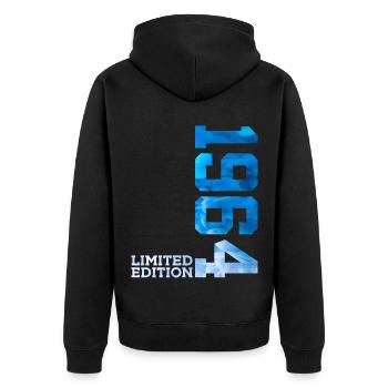 62ND BIRTHDAY LIMITED EDITION 1964 - Unisex Premium Organic Zip Hoodie - black - Back - Nico (187cm)