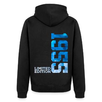 71ST BIRTHDAY LIMITED EDITION 1955 - Unisex Premium Organic Zip Hoodie - black - Back - Nico (187cm)