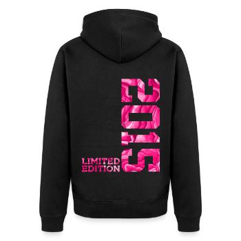 11E ANNIVERSAIRE ÉDITION LIMITÉE ROSE 2015 - Veste à capuche bio Premium Unisexe - noir - Dos - Nico (187cm)