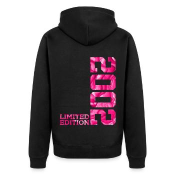 24E ANNIVERSAIRE ÉDITION LIMITÉE ROSE 2002 - Veste à capuche bio Premium Unisexe - noir - Dos - Nico (187cm)